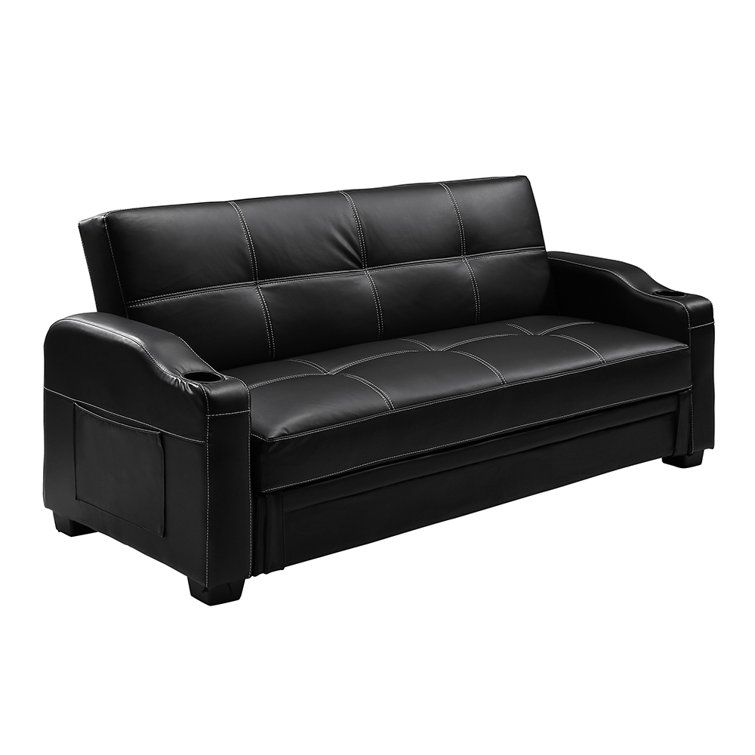 Latitude Run Vegan Leather Sofa Bed & Reviews Wayfair.co.uk